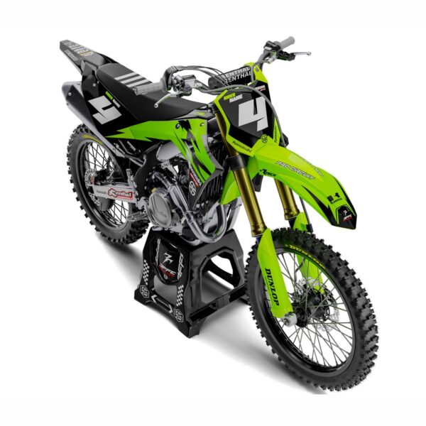 3FGraphics - KAWASAKI RIGHT GREEN-BLACK - FRONT