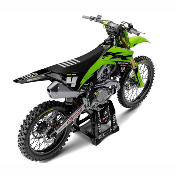 3FGraphics - KAWASAKI RIGHT GREEN-BLACK - BACK